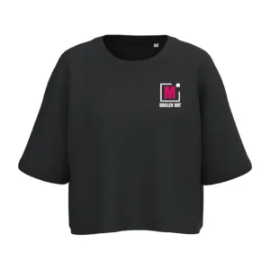 Sweat crop col rond manches courtes - Femme