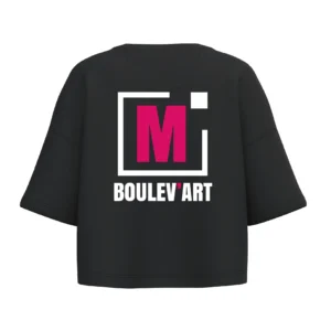 Sweat crop col rond manches courtes - Femme