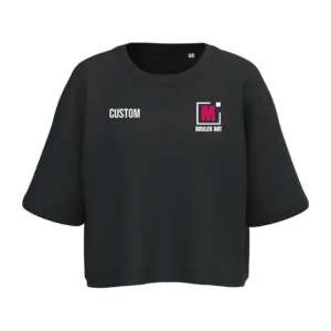 Sweat crop col rond manches courtes - Femme