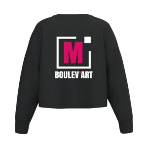 Sweat crop col rond manches longues- Femme