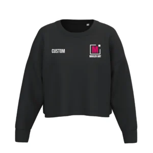 Sweat crop col rond manches longues- Femme