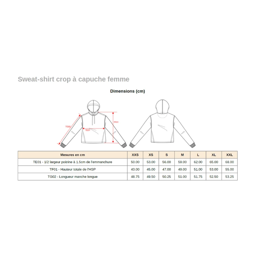 Sweat crop à capuche - Femme