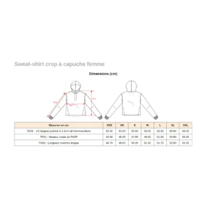 Sweat crop à capuche - Femme