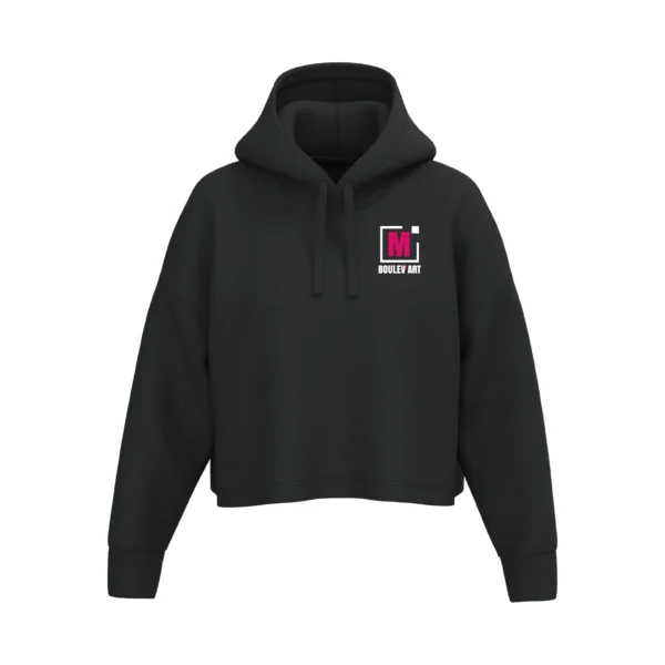 Sweat crop à capuche - Femme