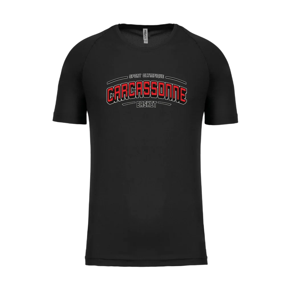 T-Shirt sport Carcassonne - Adulte - Noir